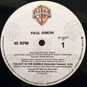 Paul Simon ‎– The Boy In The Bubble