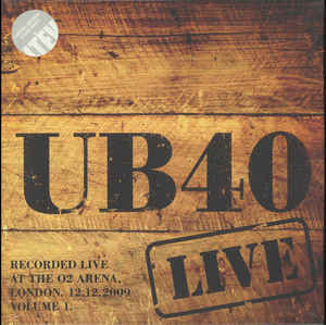 UB40 – Live At The O2 Arena London. 12.12.2009 Volume 1 (clear vinyl)
